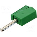 215-411, Green Male Banana Plug, 4 mm Connector, Cage Clamp Termination, 20A ...