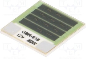 GBR618-12-20-2, Резистор: thick film, нагревательный, приклеивание, 7,2Ом, 20В
