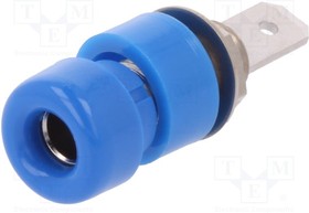 IBU 5568 NI / BL, Insulated socket, Blue, Nickel-Plated, 33V, 32A