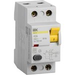 Выключатель дифференциального тока (УЗО) 2п 40А 100мА тип AC ВД1-63 IEK ...