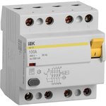 Выключатель дифференциального тока (УЗО) 4п 100А 300мА тип AC ВД1-63 IEK ...