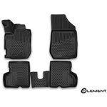 ELEMENT3D4141210k, Коврик салона RENAULT Kaptur (04-16) 3D полиуретан черный (4 ...