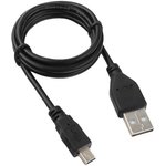Кабель USB 2.0 - Mini USB, М/М, 1 м, Гарнизон, чер, GCC-USB2-AM5P-1M