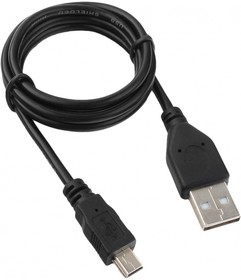 Фото 1/6 Кабель USB 2.0 - Mini USB, М/М, 1 м, Гарнизон, чер, GCC-USB2-AM5P-1M