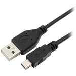 Кабель USB 2.0 - Mini USB, М/М, 1 м, Гарнизон, чер, GCC-USB2-AM5P-1M