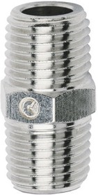 2500-1/2, 25 Series Bulkhead Threaded Adaptor, R 1/2 Male to R 1/2 Male, Threaded Connection Style