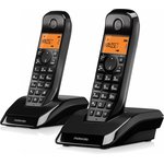 Р/Телефон Dect Motorola S1202 черный (труб. в компл.:2шт) АОН
