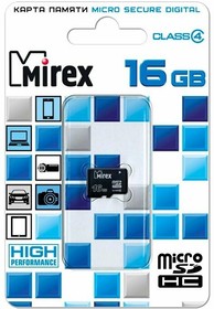 13612-MCROSD16, Флеш карта microSD 16GB Mirex microSDHC Class 4