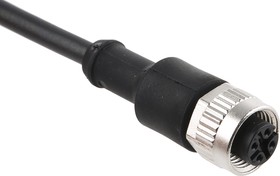 79 3430 37 04, Sensor Cable, M12 Socket - Bare End, 4 Conductors, 5m, IP69K, Black