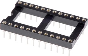 Фото 1/2 AR 24 HZL-TT, 2.54mm Pitch Vertical 24 Way, Through Hole Turned Pin Open Frame IC Dip Socket, 3A