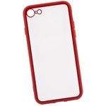 Чехол "LP" для iPhone SE 2/8/7 "Glass Case" с красной рамкой (прозрачное ...