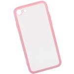 Чехол "LP" для iPhone SE 2/8/7 "Glass Case" с розовой рамкой (прозрачное ...