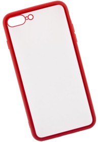 Фото 1/4 Чехол "LP" для iPhone 7 Plus/8 Plus "Glass Case" с красной рамкой (прозр. стекло/коробка)