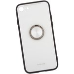 Чехол "LP" для iPhone SE 2/8/7 "Glass Case" с кольцом (белое стекло/коробка)