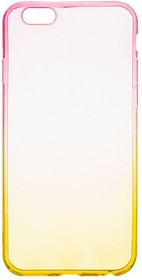 Фото 1/10 Силиконовая крышка "LP" для iPhone 6/6s (градиент желтый/розовый) коробка