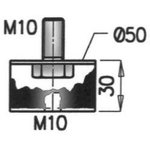 49910, DIN49910_подушка глушителя! (цинк) Premium M10x1,5 D=50 H=30/53,5 \ MAN F2000