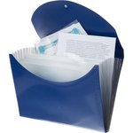 Портфель-картотека Комус на резинке 12 отд. А4, синий
