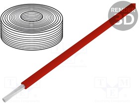 110-0-100, Wire; stranded; Cu; 0.04mm2; PVC; red; 60V; 100m