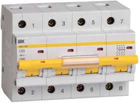 Выключатель автоматический модульный 4п C 80А 10кА ВА47-100 KARAT IEK MVA40-4-080-C | купить в розницу и оптом
