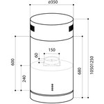 Вытяжка каминная LEX Tubo Isola 350 INOX, нержавеющая сталь ...