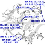 HR811318, Сайлентблок верхнего рычага передней подвески