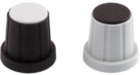 DCN150 006 BLACK/005, 18.5mm Black Potentiometer Knob for 14mm Shaft D Shaped, DCN150 006 BLACK/005
