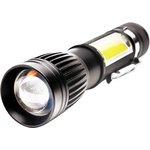 Ultraflash LED5333 (фонарь аккум. 4В, черный, LED+COB, 3 Вт, фокус, 4 реж, Micro-USB, бокс)