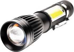 Фото 1/10 Ultraflash LED5333 (фонарь аккум. 4В, черный, LED+COB, 3 Вт, фокус, 4 реж, Micro-USB, бокс)