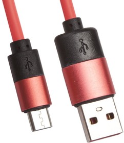 Фото 1/2 USB кабель "LP" Micro USB круглый soft touch металлические разъемы (розовый/европакет)
