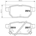 2501601, К-кт дисковых колодок LEXUS CT 10-, TOYOTA COROLLA 12-, PRIUS 09- ...