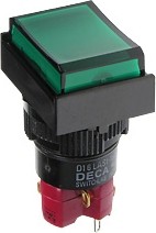 Фото 1/2 D16LMT1-1abKG, Кнопка с подсветкой 250В/5А