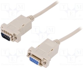 AK-610202-020-E, Cable; D-Sub 9pin socket,D-Sub 9pin plug; 2m; beige