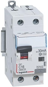 Фото 1/3 Выключатель автоматический дифференциального тока 2п (1P+N) C 16А 30мА тип A 6кА DX3 2мод. Leg 411050