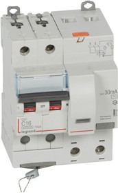 Фото 1/3 Выключатель автоматический дифференциального тока 2п C 16А 30мА тип AC 10кА DX3 4мод. Leg 411158