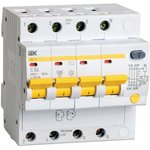 Выключатель автоматический дифференциального тока 4п C 63А 30мА тип AC 4.5кА ...