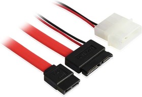 GC-ST302, Комплект кабелей Slim SATA GCR Slim SATA 13pin / SATA II до 3Gbps 7pin / Molex 4pin 50см