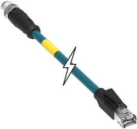 120341-0501, Ethernet Cables / Networking Cables CRDST DE M12 TO RJ45 CAT6A BLU 8P MtoM 1M
