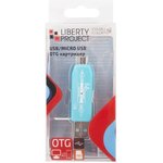 USB/Micro USB OTG Картридер "LP" слоты Micro SD/USB (голубой/коробка)