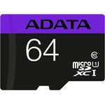 Флеш карта microSDXC 64GB A-Data AUSDX64GUICL10-RA1 + adapter