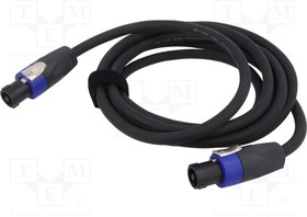 RF533, Cable; SpeakON female 4pin,both sides; 3m; black; Ocable: 9mm; PVC