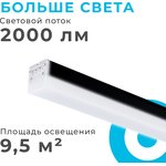 30-13 Светильник линейный светодиодный 20Вт, 2000лм, 4000К, IP40, чёрн, 600х50х55