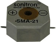 Фото 1/2 SMA-21-S, 21 мм, Пьезоизлучатель с генератором, SMD