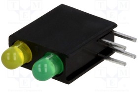 Фото 1/2 L-7104GE/1LY1LGD, LED; in housing; yellow/green; 3mm; No.of diodes: 2; 2mA; 40°