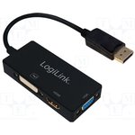 CV0109, Адаптер, DisplayPort1.2, DVI 1.0, HDMI 1.4, Цвет: черный