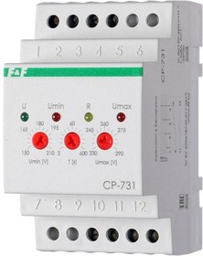 Фото 1/6 Реле напряжения CP-731 (трехфазный; микропроцессорный; контроль верхнего и нижнего значений напряжения; контроль асимметрии; чередования фаз