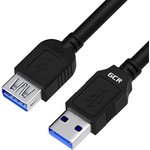 GCR-51856, GCR Удлинитель 1.0m USB 3.0 (USB 3.2 Gen 1), AM/AF, 5 Гбит/с, черный