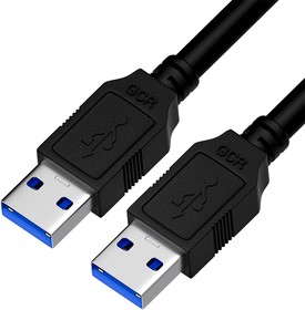 GCR-52203, GCR Кабель интерфейсный USB 3.0 (USB 3.2 Gen 1), 1.0m, AM/AM, черный, двойной экран, армированный, м