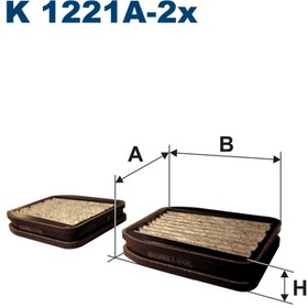 K1221A-2X, Фильтр салона [угольный][к/кт 2шт]