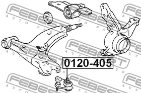 Фото 1/9 0120-405, Шаровая опора TOYOTA COROLLA AE10#,CE10#,EE10# 1991.06-2002.06 [JP] переднего нижнего рычага