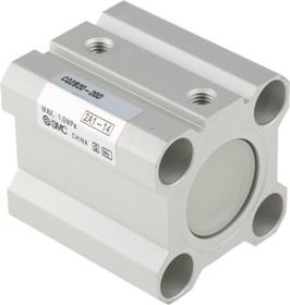 Фото 1/2 CQ2B20-20D, Pneumatic Compact Cylinder - 20mm Bore, 20mm Stroke, CQ2 Series, Double Acting
